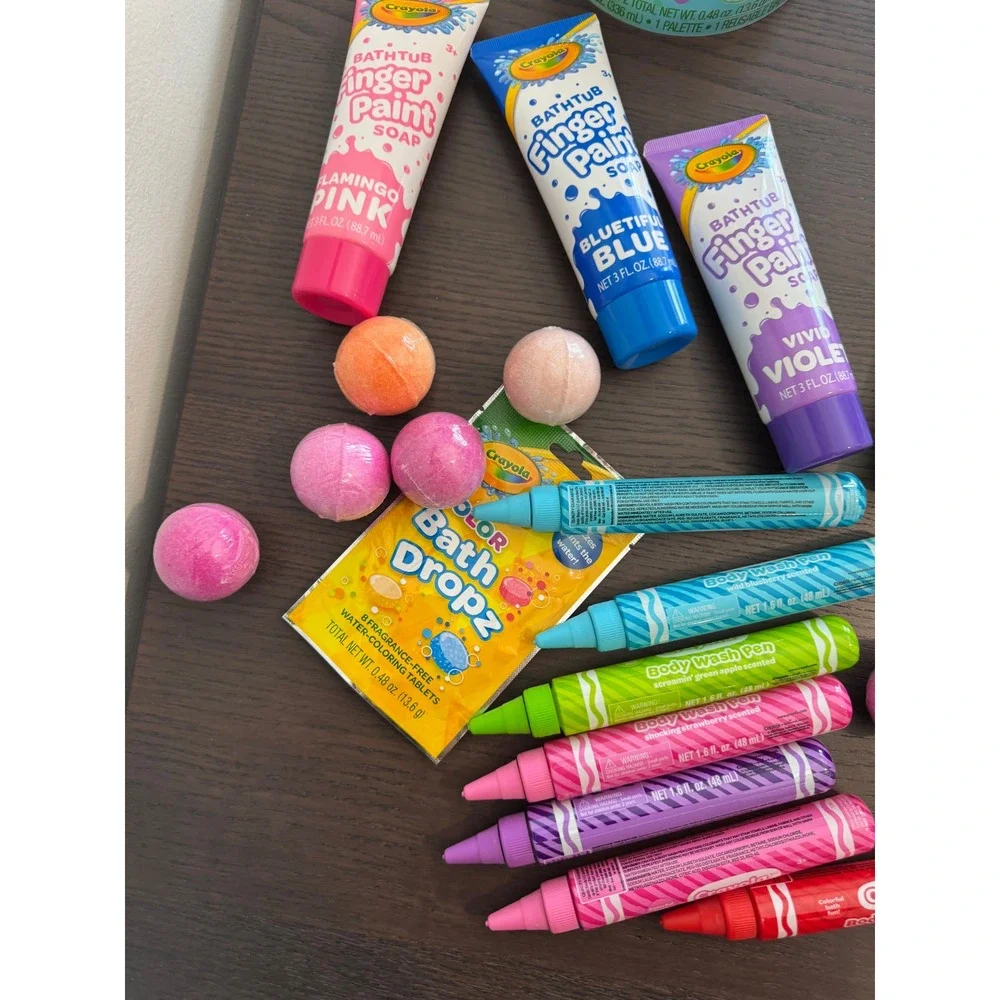 Crayola Bathtub Fun Activity Set Kids Multicolor Finger Paint Soap Pens lot